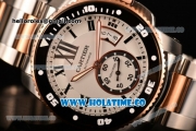 Cartier Calibre de Cartier Swiss ETA 2824 Automatic Rose Gold/Steel Case with White Dial and Black Roman Numeral Markers (ZF)