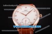 IWC Portuguese Asia 6497 Manual Winding Rose Gold Case with White Dial and Arbaic Numeral Markers