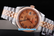 Rolex Datejust Oyster Perpetual Automatic With Rose Gold Dial and Rose Gold Bezel-Two Tone Strap