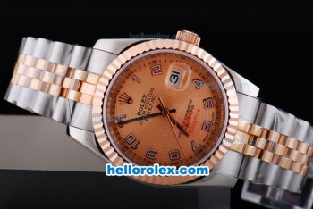 Rolex Datejust Oyster Perpetual Automatic With Rose Gold Dial and Rose Gold Bezel-Two Tone Strap