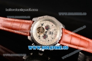 Breitling for Bentley Tourbillon Skeleton Automatic with White Dial and White Bezel-Brown Leather Strap