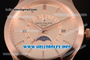 Patek Philippe Grand Complications Perpetual Calendar Miyota Quartz Rose Gold Case with Rose Gold Dial and Rose Gold Stick Markers