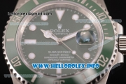 Rolex Submariner Clone Rolex 3135 Automatic Stainless Steel Case/Bracelet with Green Dial and Dot Markers (NOOB)