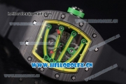 Richard Mille RM 59-01 Miyota 9015 Automatic PVD Case with Skeleton Dial Yellow Inner Bezel and Yellow Rubber Strap