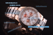 Rolex Daytona Automatic 7750 Coating Rose Gold Case and RG/PVD Strap with White Dial