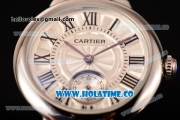 Cartier Ballon Bleu De Small Swiss Quartz Steel Case with White Dial Black Roman Numeral Markers and Blue Leather Strap