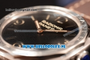 Panerai Radiomir 3 Days Acciaio P.3000 Auto Steel Case with Black Dial and Brown Leather Strap - 1:1 Origianl (ZF)