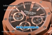 Audemars Piguet Royal Oak Chrono 41MM Swiss Valjoux 7750 Automatic Full Rose Gold with Black Dial and Stick Markers (EF)