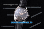 Omega Aqua Terra 150 M Co-Axial Clone 8500 Automatic Steel Case Black Dial Stick Markers and Black Leather Strap (EF)