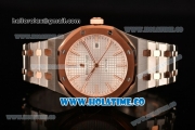 Audemars Piguet Royal Oak 41MM Clone AP Calibre 3120 Automatic Rose Gold/Steel Case with White Dial and Stick Markers - Rose Gold Bezel (EF)