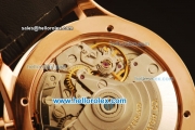 IWC Portuguese Swiss Valjoux 7750 Automatic Rose Gold Case with Grey Dial and Black Leather Strap