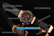 Hublot Big Bang Aero Bang Chrono Miyota Quartz Rose Gold Case with Black Skeleton Dial Stick Markers and Black Ceramic Bezel