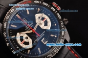 Tag Heuer Grand Carrera Calibre 17 Chronograph Miyota Quartz Movement PVD Case with Black Dial and Black Leather Strap