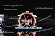 Chopard Mille Miglia Chrono Miyota Quartz Rose Gold Case with Black Rubber Bracelet Black Dial and Stick Markers