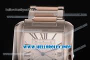 Cartier Tank Anglaise Miyota 9015 Automatic Two Tone Case/Bracelet with Silver Dial and Roman Numeral Markers