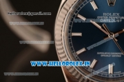 Rolex Datejust Clone Rolex 3135 Automatic Steel Case Blue Dial With Stick Markers Steel Bracelet- 1:1 Original(AR)