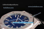 Audermars Piguet Royal Oak Classic Automatic with Silver Bezel ,Black Dial and Blue Leather Strap