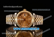 Rolex Datejust 37mm Swiss ETA 2836 Automatic Two Tone with Gold Dial and Stick Markers