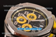 Audemars Piguet Royal Oak Offshore Chrono Miyota OS10 Quartz Steel Case with Black Dial and Silver Arabic Numeral Markers