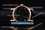 Breguet Classique Power Reserve Sea-Gull ST2153 Automatic Rose Gold Case with Black Dial and Black Leather Strap Roman Numeral Markers