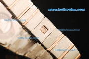 Omega Constellation Swiss ETA Quartz Movement Steel Case with Rose Gold Bezel and Diamond Markers - Lady Model