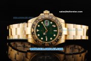 Rolex GMT Master Automatic Movement Full Gold with Green Dial and Ceramic Bezel