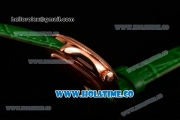 Rolex Cellini Time Asia 2813 Automatic Rose Gold Case with Green Dial and Stick/Roman Numeral Markers