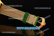 Rolex Cellini Time Asia 2813 Automatic Yellow Gold Case with Green Dial and Stick Markers