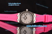 Audemars Piguet Royal Oak Lady Japanese Miyota OS2035 Quartz Steel Case with Light Pink Rubber Strap and Pink Dial