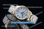 Longines Master Swiss ETA 2824 Automatic Two Tone Case with White Dial and Yellow Gold/Steel Bracelet (AAAF)