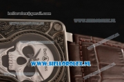 Bell & Ross BR 01-92 Burning Skull Asia Automatic Steel Case with Skull Dial and Brown Genuine Leather