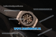 Hublot Big Bang Unico Chrono Swiss Valjoux 7750 Automatic Steel Case with Skeleton Dial and Black Rubber Strap Steel Bezel - 1:1 Original