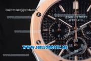 Audemars Piguet Royal Oak Miyota Quartz Two Tone Case/Bracelet with Black Dial and Stick Markers