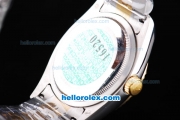 Rolex Datejust Oyster Perpetual Automatic Movement Two Tone with Gold Bezel and Black Rolex Logo Dial