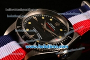 Rolex Milgauss Vintage 1950s Asia 2813 Automatic Steel Case with Black Dial Yellow Markers and Nylon Strap