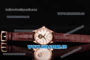 Patek Philippe Calatrava Tourbillon Swiss ETA 2824 Automatic Rose Gold Case with Stick Markers and White Dial