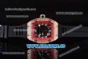 Richard Mille RM010 Miyota 9015 Automatic Rose Gold/Diamonds Case with Skeleton Dial and Red Inner Bezel