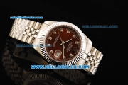 Rolex Datejust II Oyster Perpetual Automatic Movement Full Steel with Brown Dial and Diamond Markers