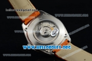 Omega Globemaster Annual Calendar Miyota 9015 Automatic Steel Case with White Dial and Orange Leather Strap (AAAF)