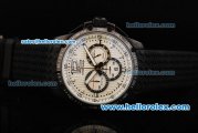 Chopard Classic Racing Chronograph Miyota Quartz Movement PVD Case with White Dial and Black Rubber Strap