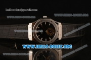 Hublot Classic Fusion Tourbillon Swiss Tourbillon Manual Winding Steel Case with Black Dial and Black Leather Strap (ZF)