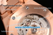 Audemars Piguet Royal Oak Swiss ETA 2824 Automatic Full Rose Gold with Sitck Markers and White Dial - 1:1 Original