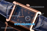 Patek Philippe Gondolo Miyota 1L45 Quartz Rose Gold Case with Blue Dial and Arabic Numeral Markers