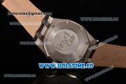 Audemars Piguet Royal Oak Lady Swiss Quartz Steel Case with Black Leather Strap Black Dial and Stick Markers