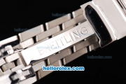 Breitling Navitimer Chronograph Swiss Valjoux 7750 Movement White Dial with Black Subdials and Stick Marker-SS Strap