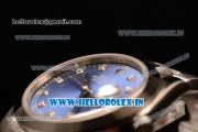 Rolex Datejust Oyster Perpetual Swiss ETA 2836 Automatic Steel Case Blue Dial With Diamonds Markers Steel Bracelet (BP)
