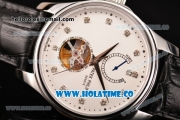 Patek Philippe Calatrava Tourbillon Swiss ETA 2824 Automatic Steel Case with Diamonds Markers and White Dial