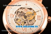 Vacheron Constantin Malte Asia Automatic Rose Gold Case with White Skeleton Dial and Roman Numeral Markers