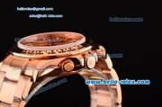 Rolex Daytona Chronograph Swiss Valjoux 7750-SHG Automatic Rose Gold Case with Stick Markers and Rose Gold Strap