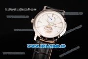 Vacheron Constantin Patrimony Tourbillon Swiss ETA 2824 Automatic Steel Case with White Dial and Silver Stick Markers